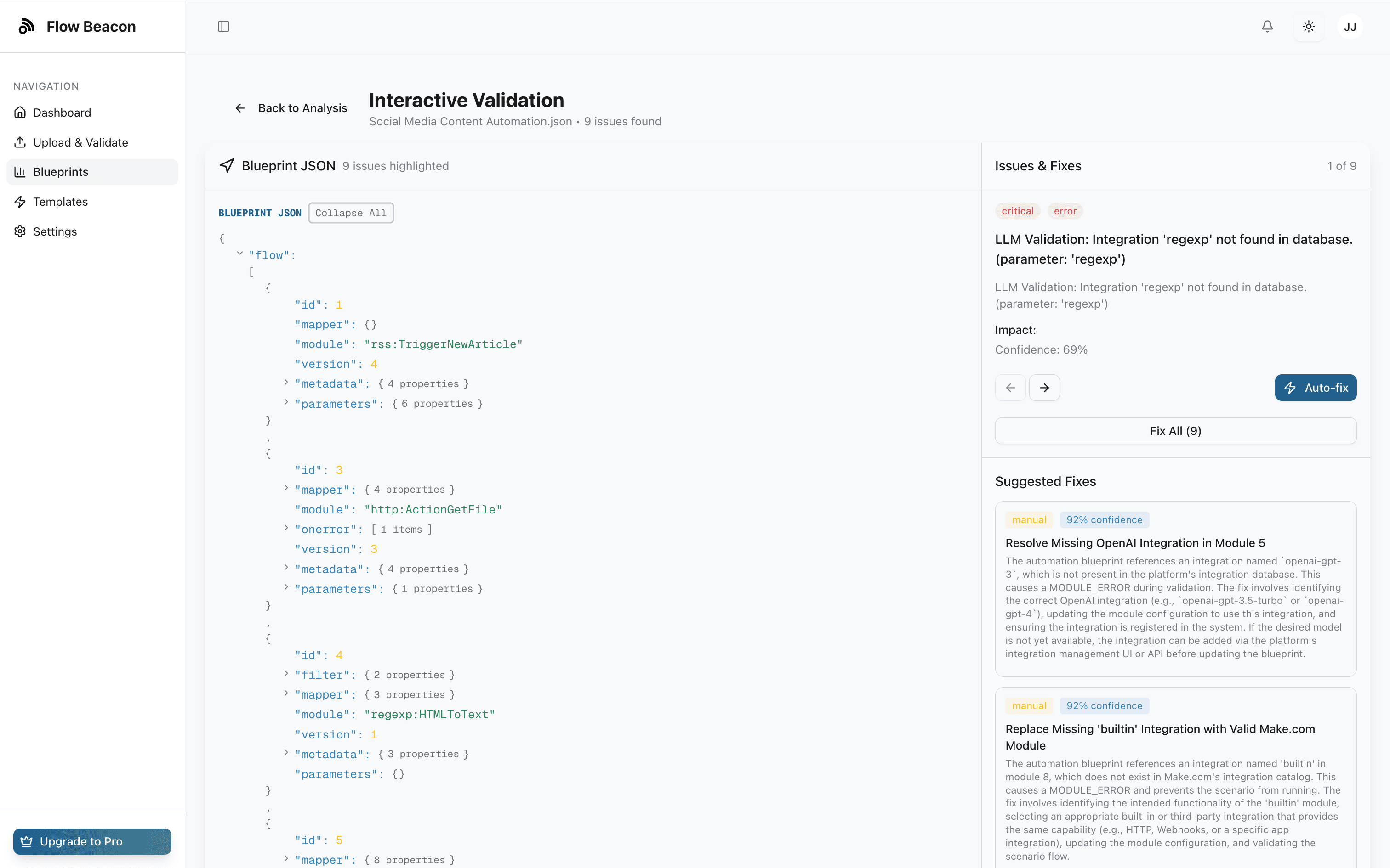 Interactive validation viewer