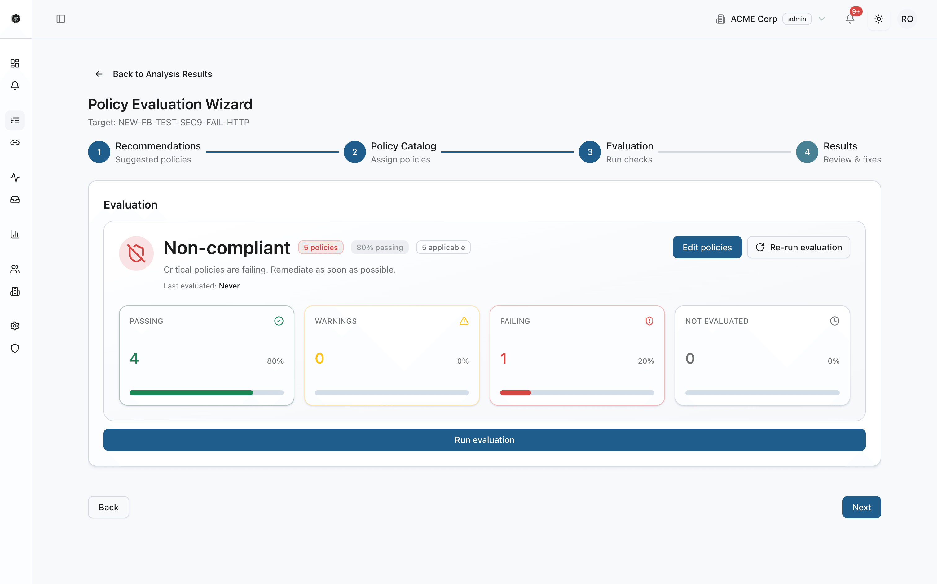 FlowBeacon remediation workflow screenshot, first view